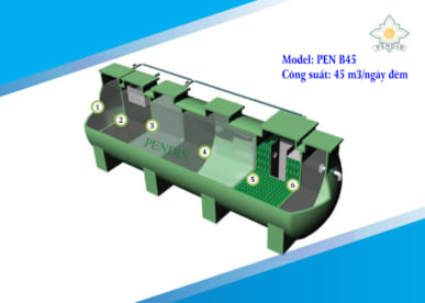 Hợp khối xử lý nước thải sinh hoạt công suất 45m3/ngày đêm